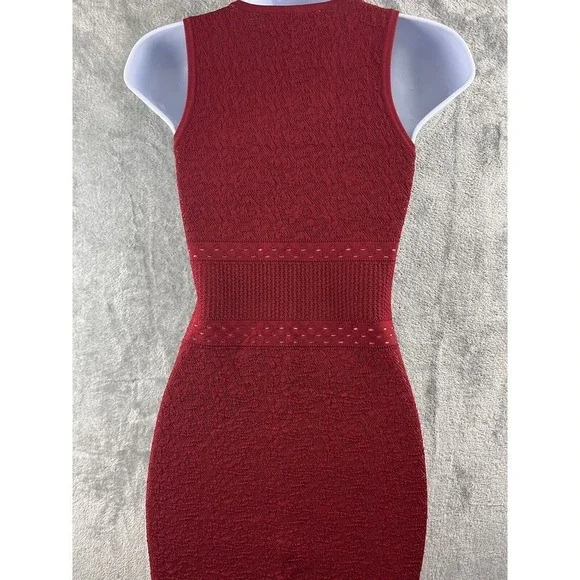 Ali & Jay Sheath Red Nude Bodycon Dress Small Lace Stretch Sleeveless - Picture 6 of 9